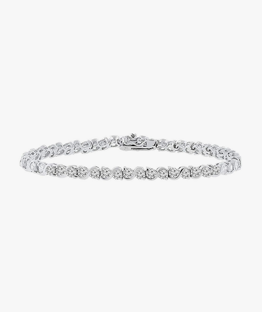 Infinity Chain Bangle Bracelet with CZ Stones