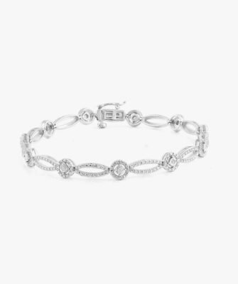 Brilliance Sterling Silver 1/10 CTTW Diamond Bracelet