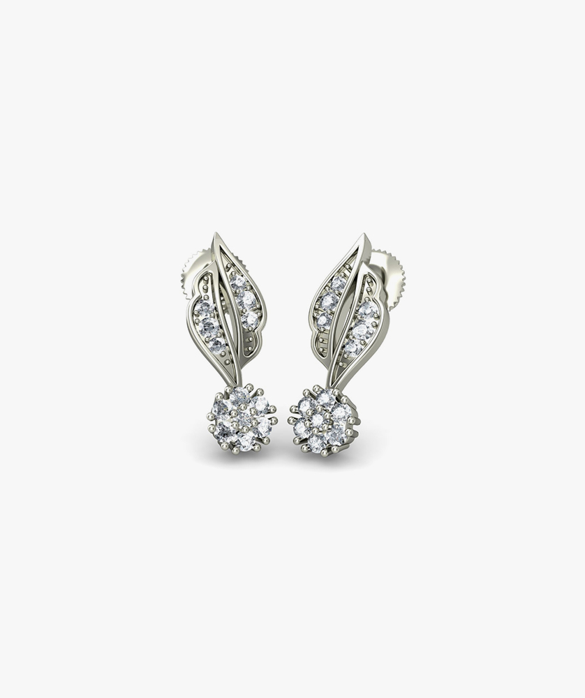 Bluestone White Gold and Diamond Stud Earrings